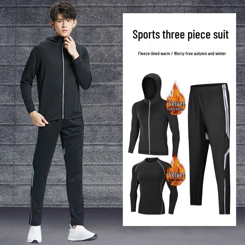 

WEZHO Men s Winter Running 3-Piece Sportswear Set