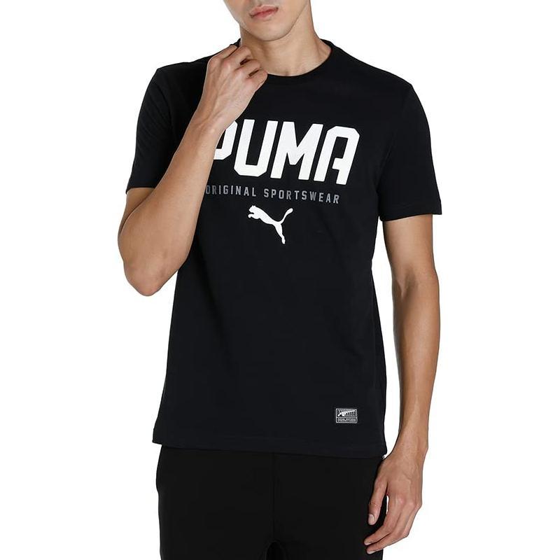 Puma STYLE Graphic Tee 'Black White' Men's 593029-01