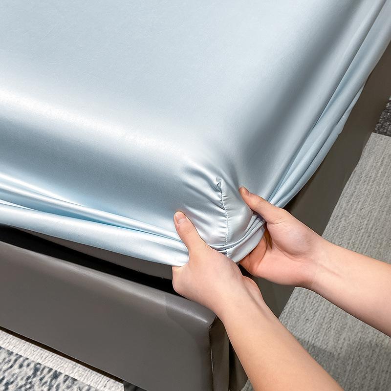 3pcs/set Bed Sheet Set 1pc Elastic Fitted Sheet 2pcs Pillowcase Cooling Bedsheet Bed Linen Anti-Slip Mattress Cover