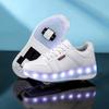 2 Wheel Roller Skates for Boys and Girls Inline Skate Shoes 2 in 1 Removable Pulley Skate Skating Children's Ice Skating Shoes