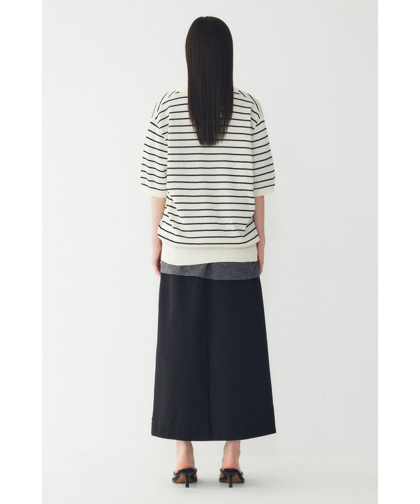 STUDIO TOMBOY [Men] Striped Collared Neck Short Sleeve Knit_Ivory 91M6252221