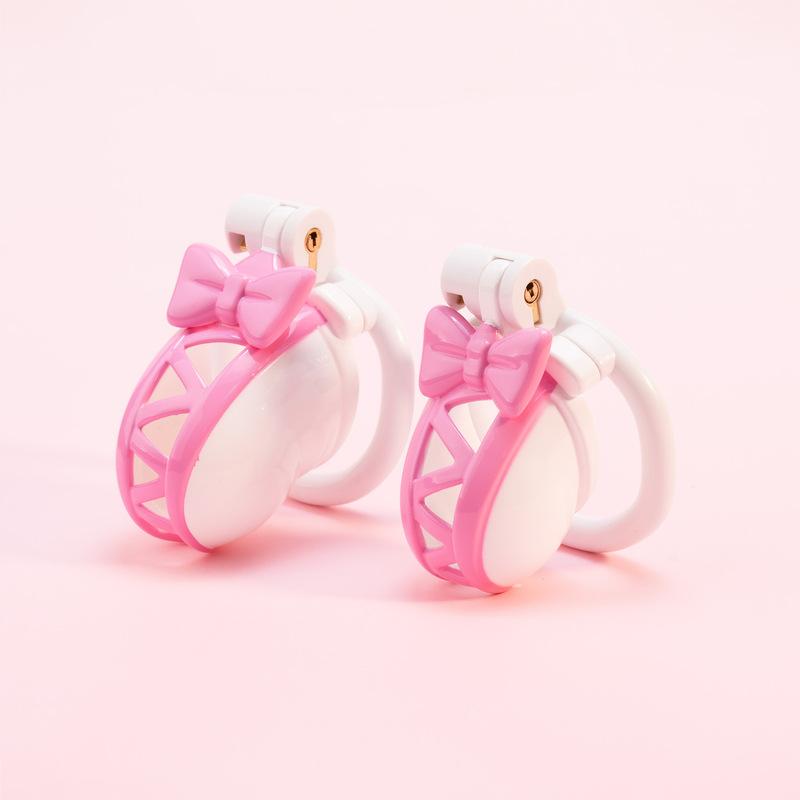 Pink Bow Chastity Lock for Men Penis CB Lock Chastity Cage Sissy Cock Cage Male Bondage Adult Games Sex Toys Chastity Device