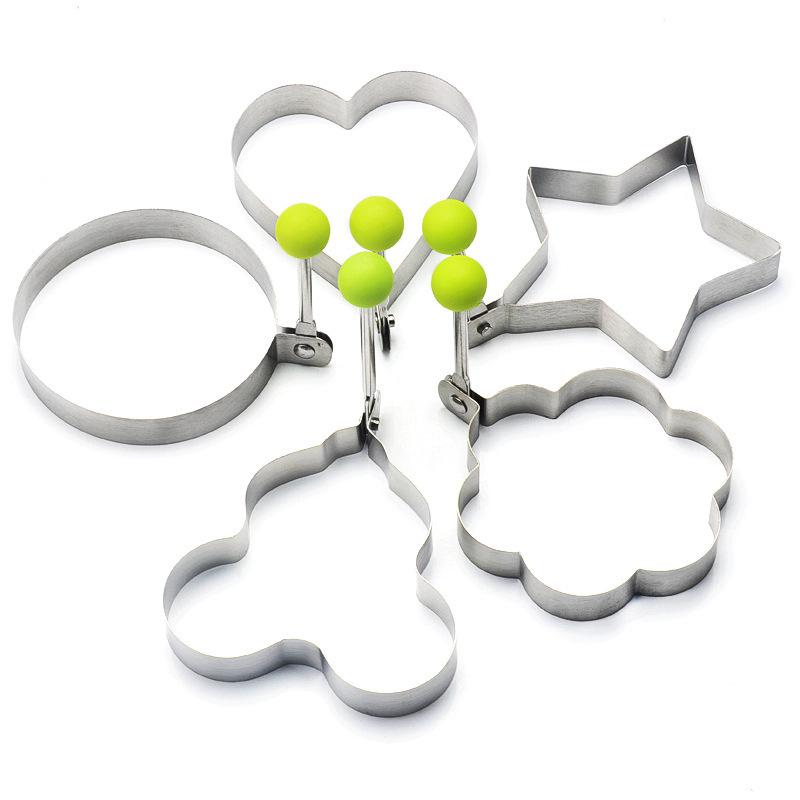 5PCS Stainless Steel Fried Egg Pancake Shaper Omelette Mold Mould Frying Egg Cooking Tools Kitchen Accessories Gadget Rings
