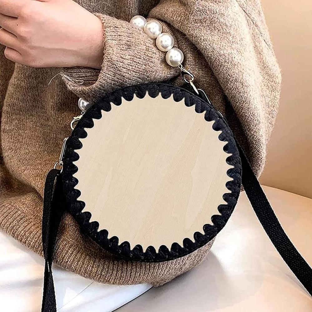 Handmade Natural Wood DIY Knitting Crochet Basket Cross Stitch Fixing Frame Crochet Supplies