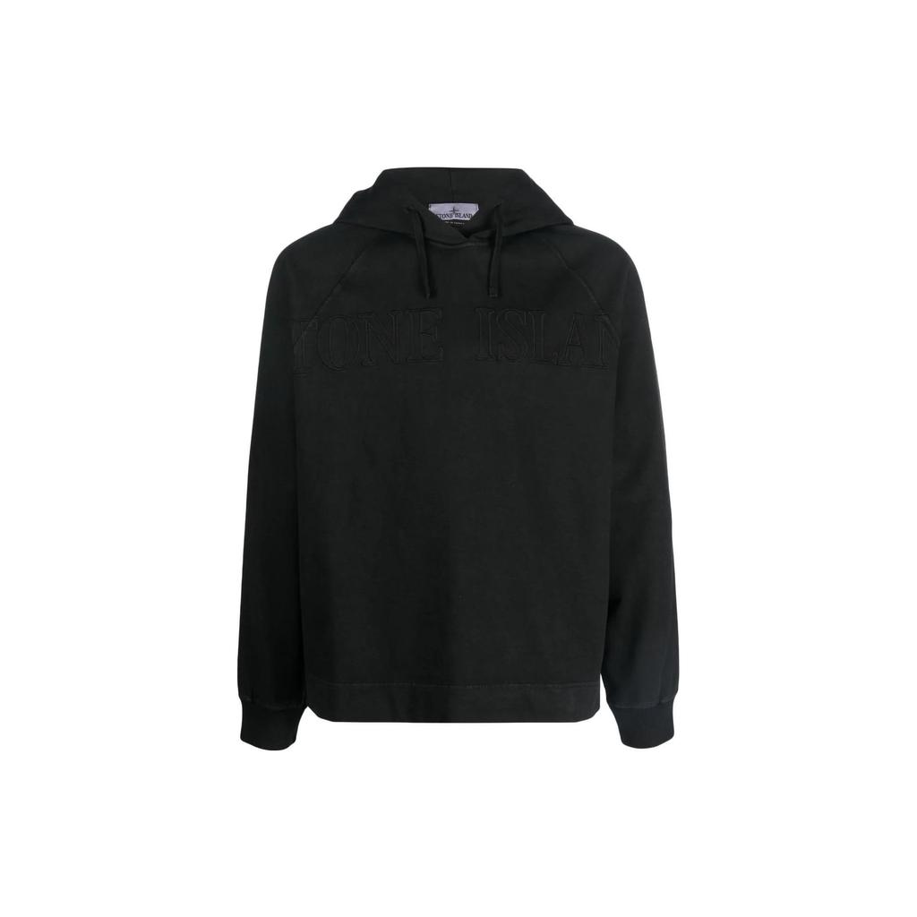 Stone Island Solid Color Letter Hoodie Loose Fit Long Sleeve Sweatshirt Men sweatshirt Black 781563355-V0129