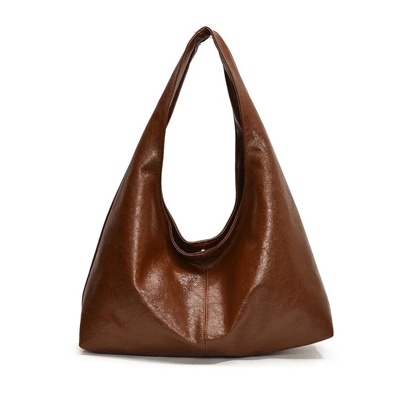 Large Capacity PU Leather Hobo Underarm Bags Autumn Winter Shoulder Bag for Women 2026 New Trend Y2K Handbags and Purses Tote
