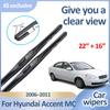 For Hyundai Accent MC Verna 2006 2007 2008 2009 2010 2011 Windscreen Wipers Front Windscreen Windshield Blades Car Accessories