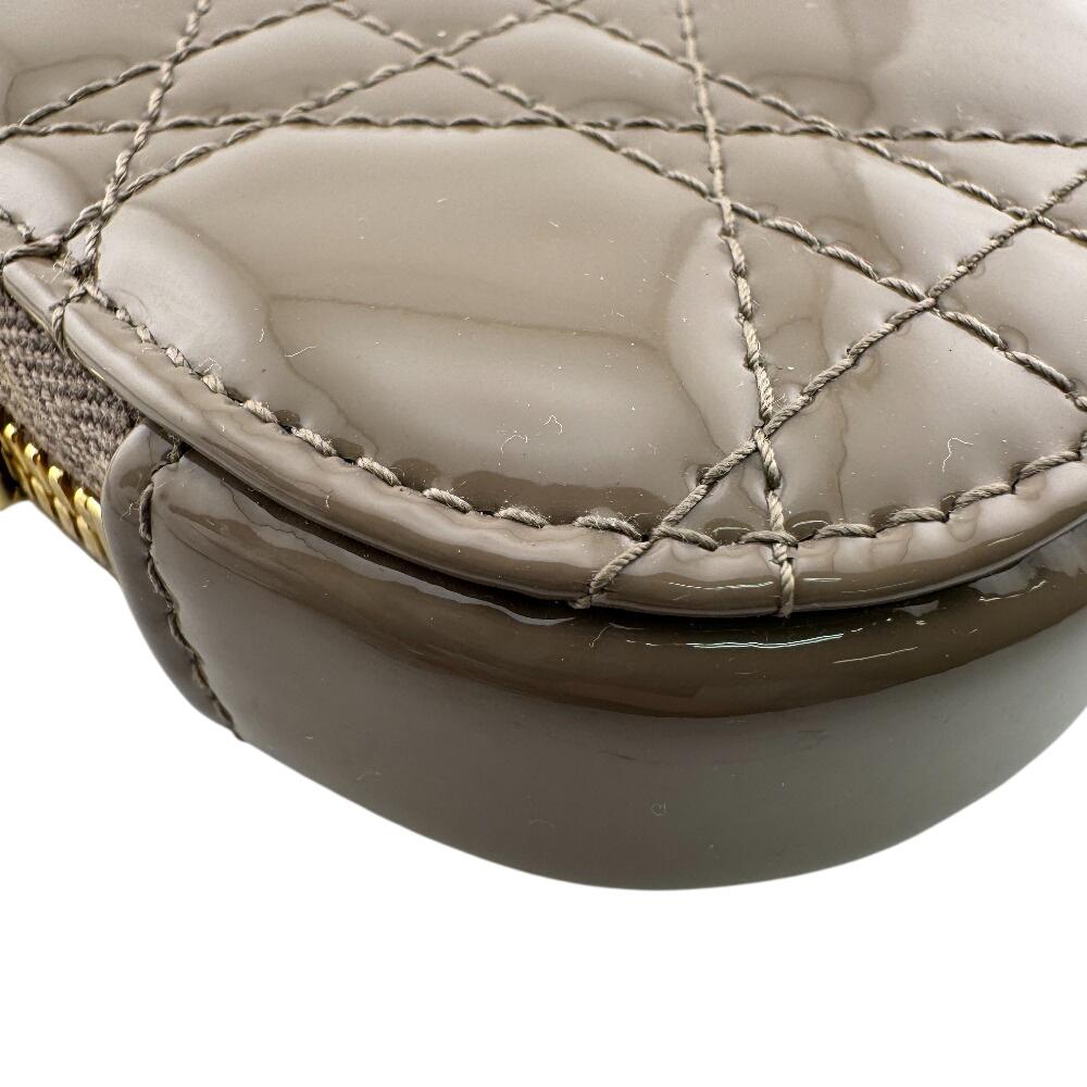 Dior Phone holder Lady Dior Canage Patent leather Lady Dior Call'in Dior Pouch beige Patent leather Used