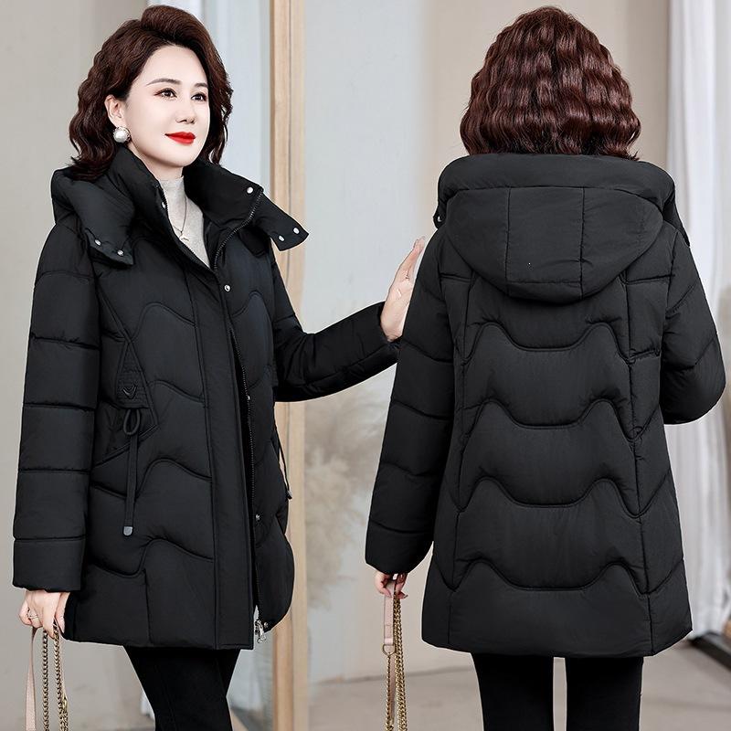 Winter new polyester cotton clothes women's medium and long thickened warm jacket large size winter cotton-padded clothes are fashionable and thin