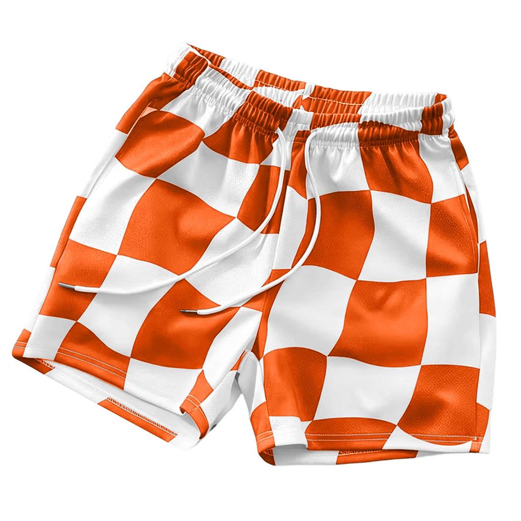 Men's Beach Shorts Loose Fit Drawstring Breathable Casual Swim Trunks