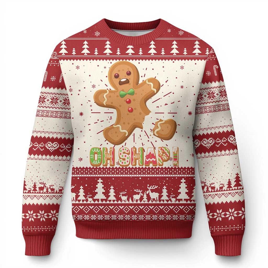 Gingerbread Man Oh Snap Xmas Ugly Christmas Sweater Funny Gingerbread Pattern Sweatshirts Pullover Boys Women Jumper Sweaters