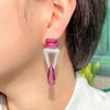 Pin Fashion Jewelry Atmospheric Geometric Triangle Micro-Inlaid Zircon Earrings