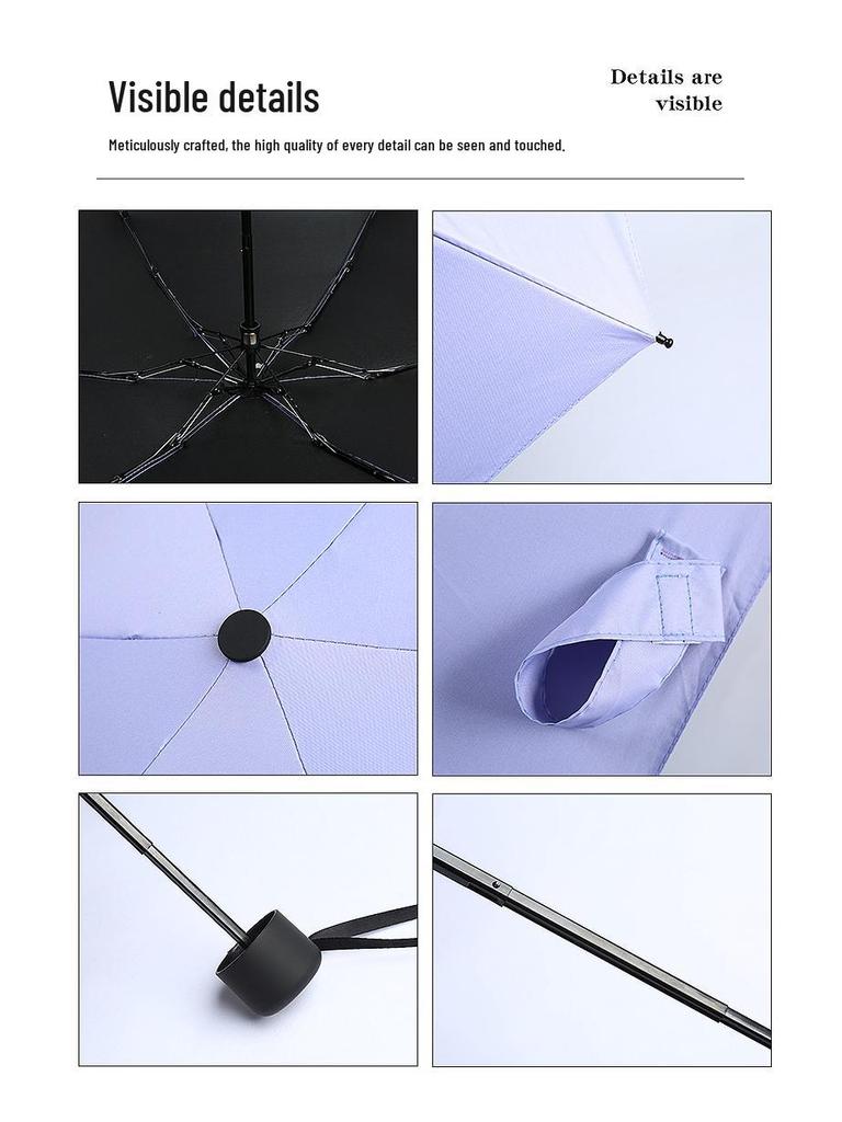 Kompakter UV-Schutz-Doppelnutzungs-Schirm für Sonne und Regen, Tragbarer Falt-Sonnenschirm mit aufgedrucktem Design