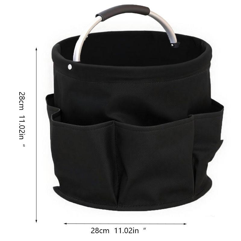 Multi-pocket Foldable Waterproof Storage Bucket, Oxford Cloth Portable Handheld Multi-purpose Bucket for Fishing, Camping & Car Washing