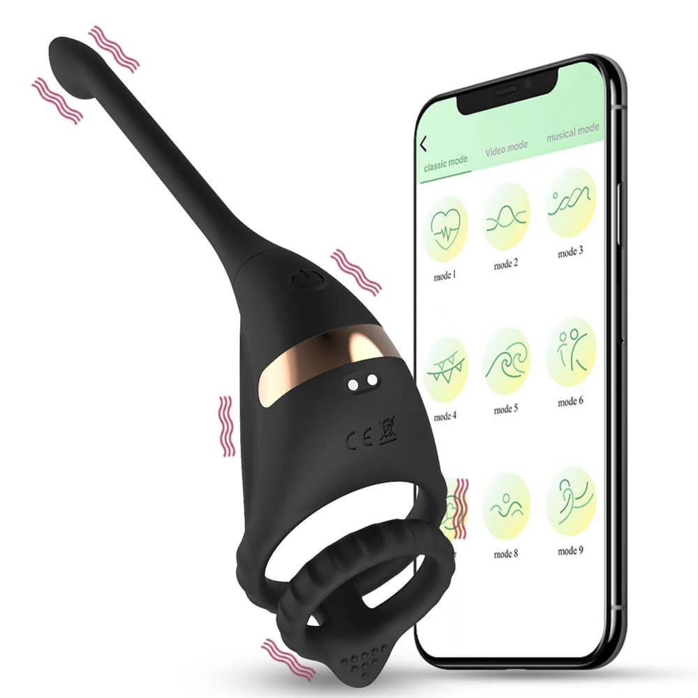 Dragon Knight Mobile Phone Remote Control Thrust Prostate Stimulator Testicle Massager Cockring