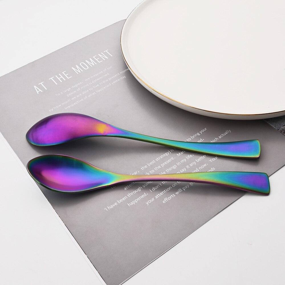 8Pcs Silver Matte Finish Teaspoon Dinnerware Set High Quality Western 18/10 Stainless Steel Silverware Coffee Spoon Cutlery Kitchen Set