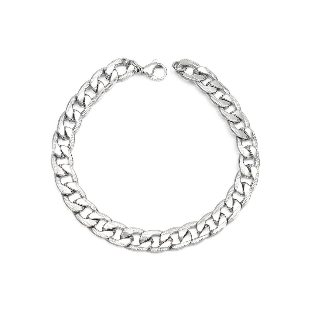 2023 European and American Style Men's Stainless Steel Embossed Bracelet in Ins Wind Design