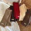 Solid Color Children Knitted Scarf Trendy Winter Cross Muffler Kids Woven Neckerchief  Autumn