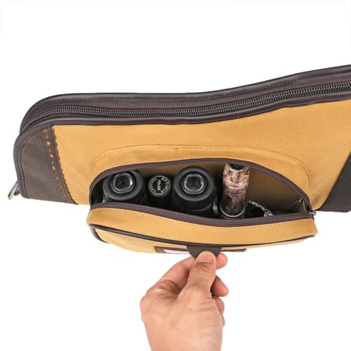TOURBON Rifle Case, Gun Bag, Canvas, Hunting, Airsoft, Easy to Carry, Soft Padded, 117cm