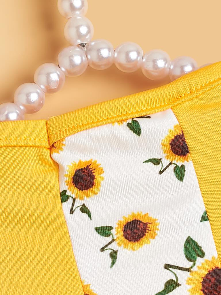 Pet Cloth Dog T-shirt with Sunflower Printed Clothes for Doggy Dog Cat Floral Apparel Costume Kitten