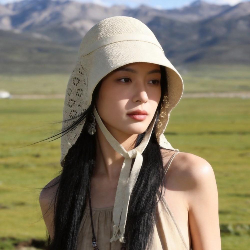 Breathable Weaving Fisherman Hat Foldable Beach Hat Korean Bucket Hat Women