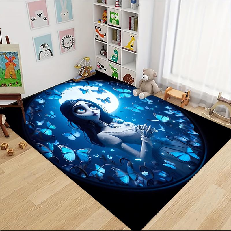 1Pc Ghostly Bride Butterflies Carpet Rug Customizable Soft Washable Antislip Home Living Room Sofa Mats Personalized Rug 0917156