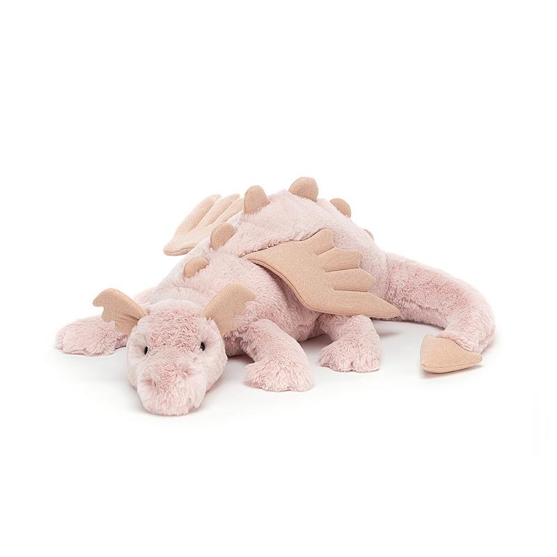 

JELLYCAT Mythical Animal Series Rose Pink Dragon Cute Doll Plush Doll 19cm Tall Box Not Included