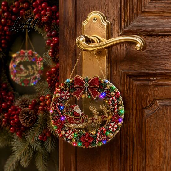 Christmas Tree Hanging Decor 2Pcs Pearl Diamond Ornament Set 2D Acrylic Glitter Charms with Ribbon Festive Pendant for Holiday Party Seasonal Home