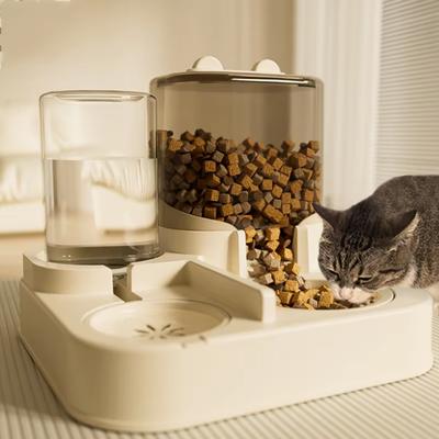 With Food Bowl Cat Automatic Feeder Automatic Pet Food Dispenser 2 In 1 Dog Water Dispense  Cats