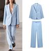 Spring and Summer New Arrival French Style Work Clothing Straight Cut Suit Outwear 2442186 High Waist Vertical Straight-Leg Pants 2486186