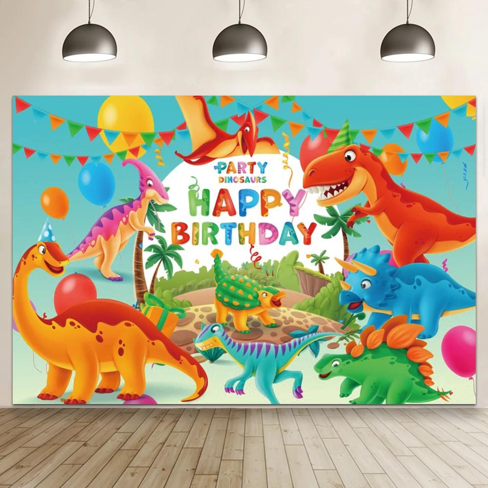 Happy Birthday Dinosaur Background Picture Forest Party Decoration Background Dinosaur Poster Background Baby ShowerJungle Photo