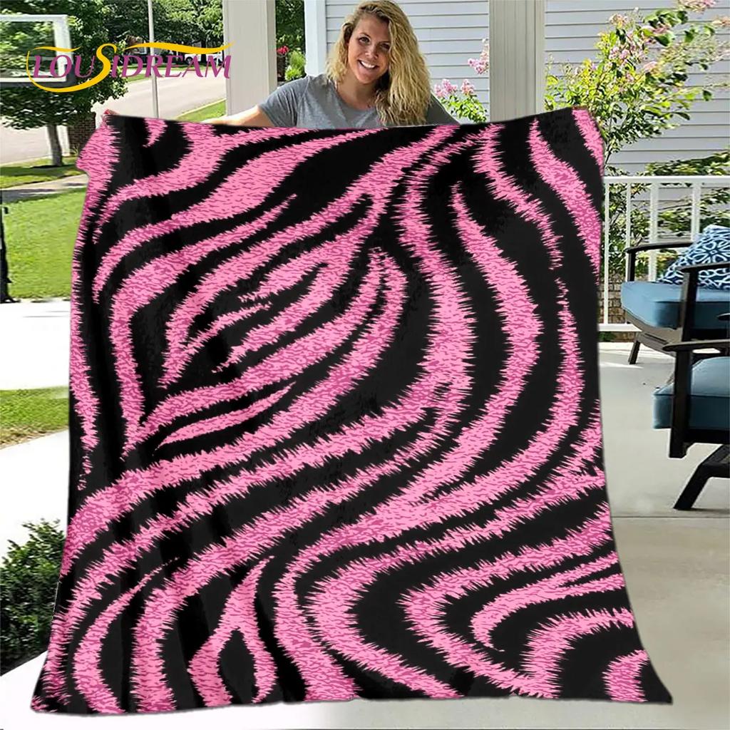 3D Colorful Zebra Pattern Blanket,Flannel Blanket Throw Blanket,Child Warm Blanket for Home Living Room Bedroom Beds Sofa Picnic