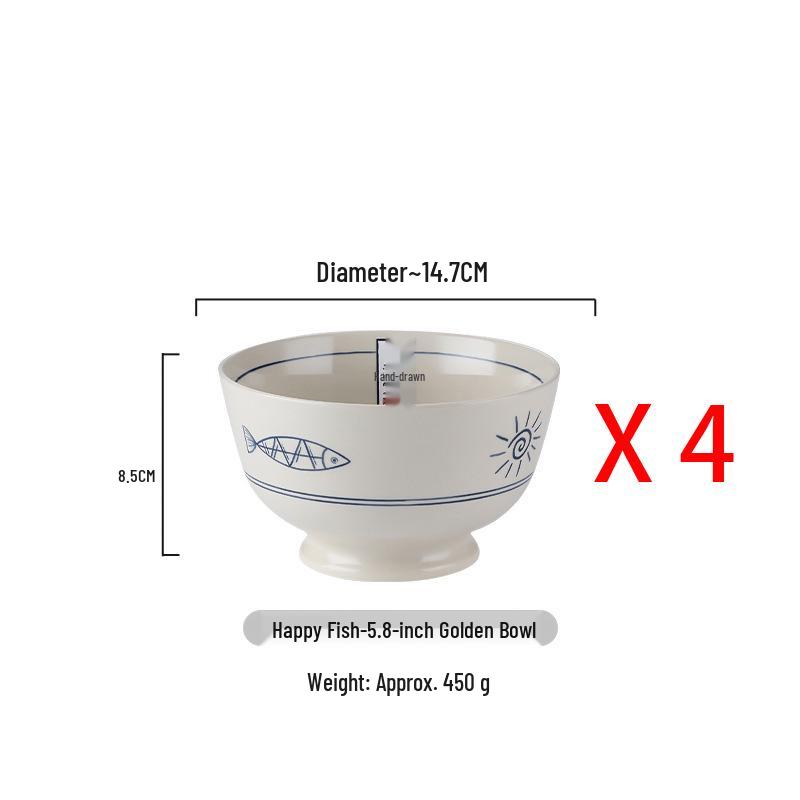 Japanese Ceramic Dinnerware Set: Includes Round & Square Plates, Fish & Steaming Plates, Side Dish Plates, and Bowls.