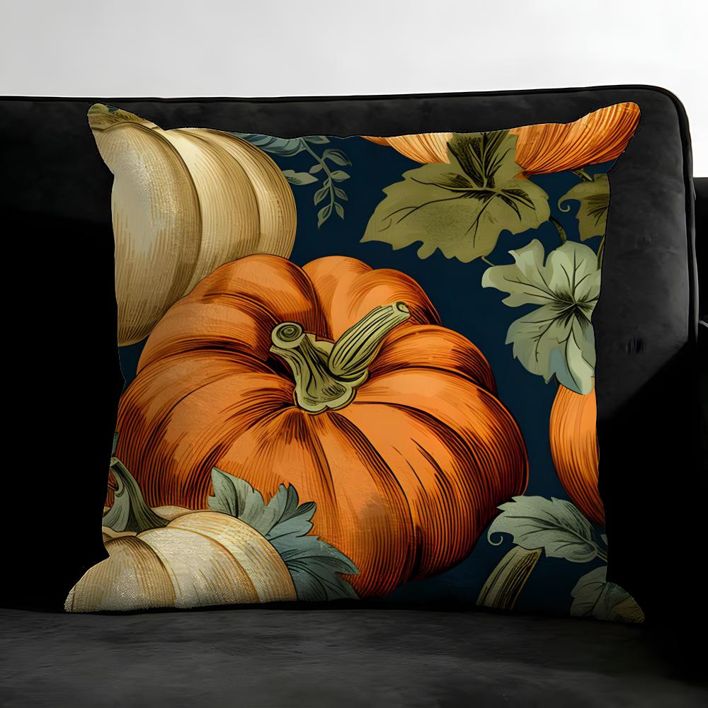 Pumpkin Cushion Cover Pillowcase Ultra Soft Skin Friendly Fabric Cloud Like Comfort & Concealed Zipper