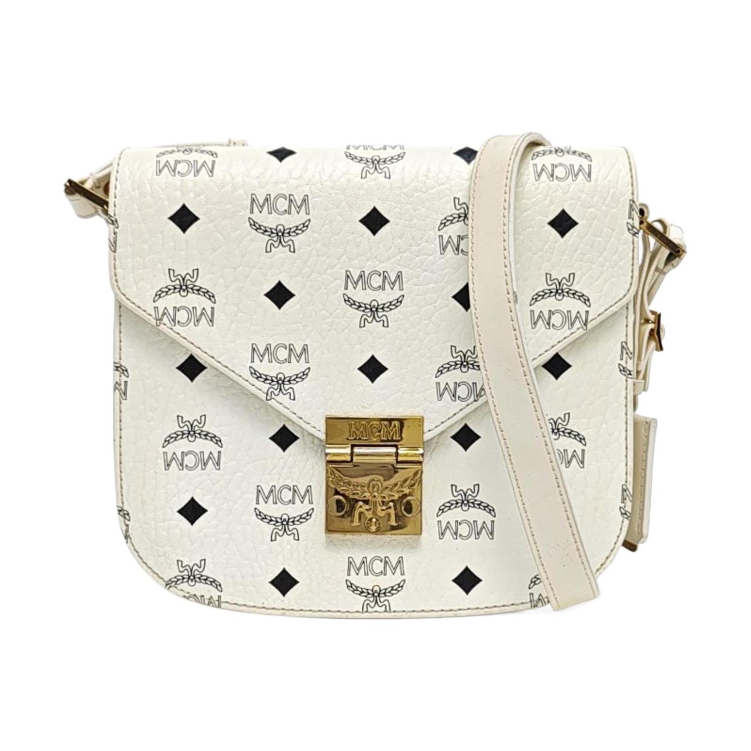 [Pre-Owned] White Coated Canvas Small Crossbody Bag - Fair #17UQWNT ONE SIZE