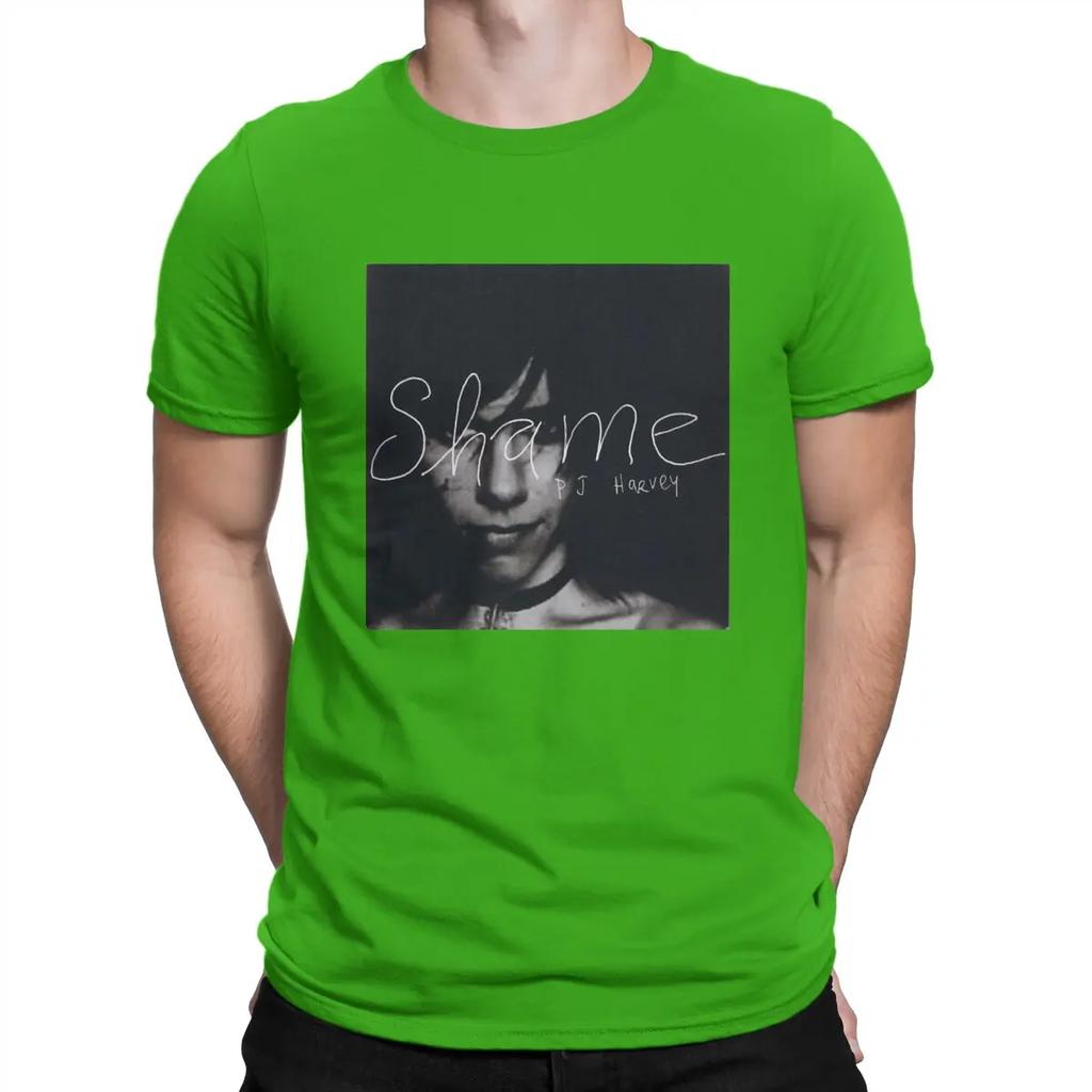 Shame T Shirt for Men Pure Cotton Novelty T-Shirts Round Collar PJ Harvey Tee Shirt Short Sleeve Tops Printed