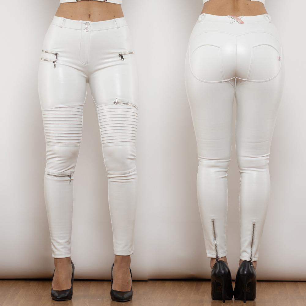 

Shascullfites Melody Leather Blue Leather Punk Leather Punk Women s Gothic Biker Pants L белый