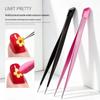 Multi-functional Non-slip Alloy Tweezers with Bent Tip – Ideal for Nail Art and Jewelry Handling