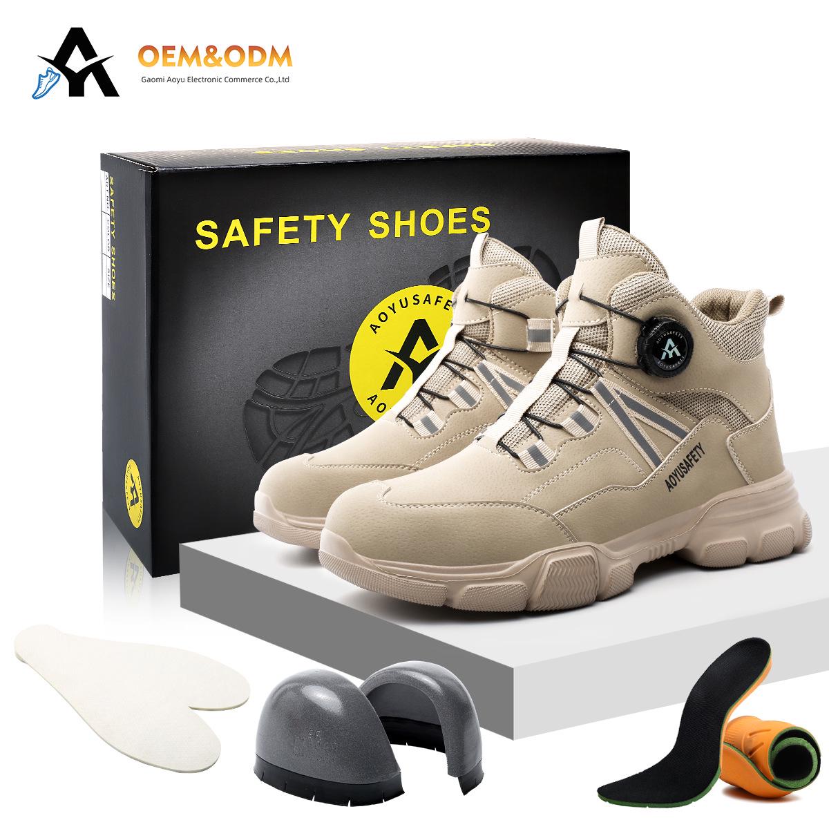 Men s High-Top Steel Toe Work Shoes, Anti-Smash & Anti-Puncture, All-Season Safety Footwear.