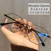 Round Minus Glasses for Women Men Ultra-light Clear Lens Near Sight Eyewear Fashion Prescription Myopia Eyeglasses with Diopter