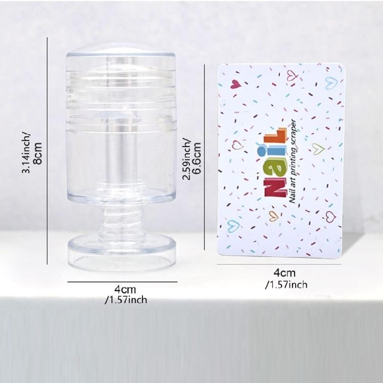 Nail Art Stamper,Clear Silicone Stamping Jelly with Scraper for DIY Nail Decors Transparent Visible Body,No Misplacement