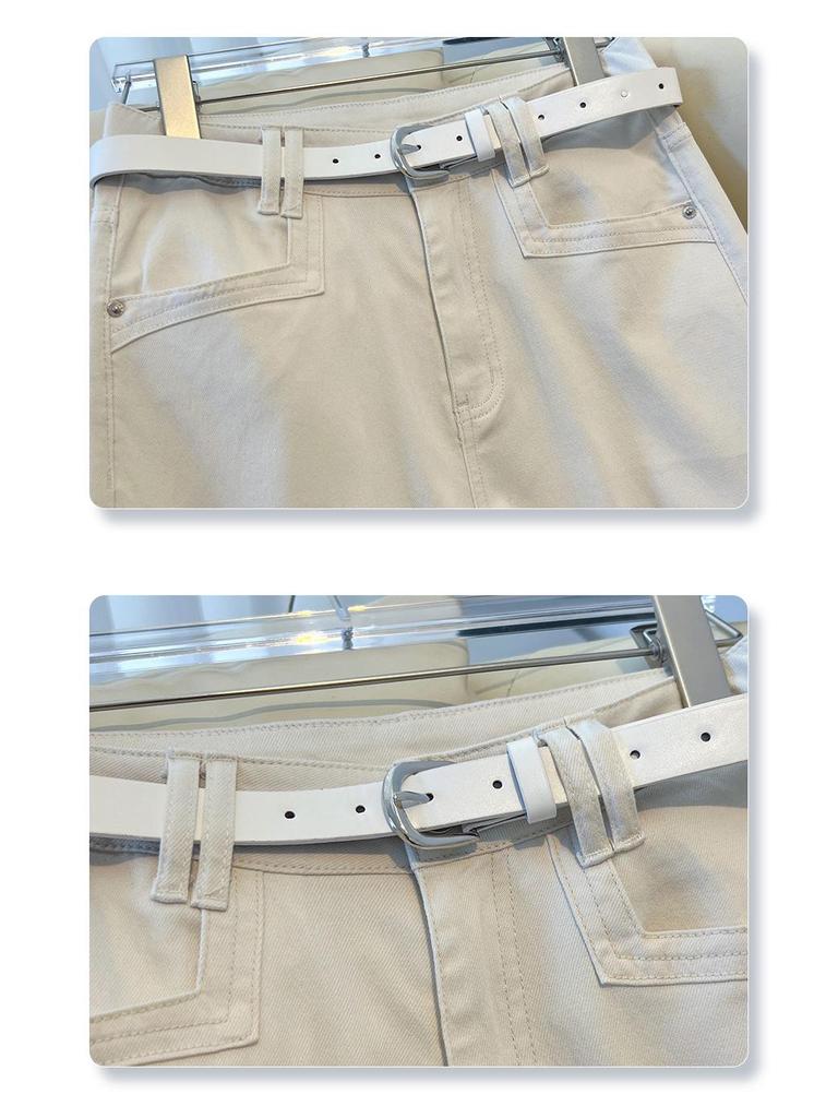 Damen Petite Weiße Cropped Wide-Leg Jeans - Sommer 2025 Schlankmachende Gerade Passform