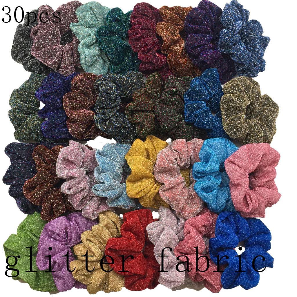 50/40/30 Stück/10 Stück Haargummis für Frauen Mädchen Plüsch Elastisches Band Gummiband Weihnachten Weihnachtsmann Accessoires Flauschiger Kunstpelz Satin