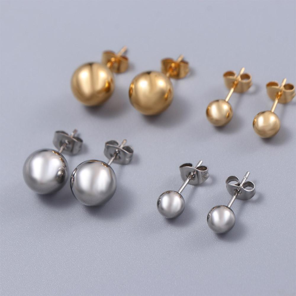 Luxury Fashion Women Classic Silver Color Jewelry Stud Earrings Earrings Ear Stud Small Ball