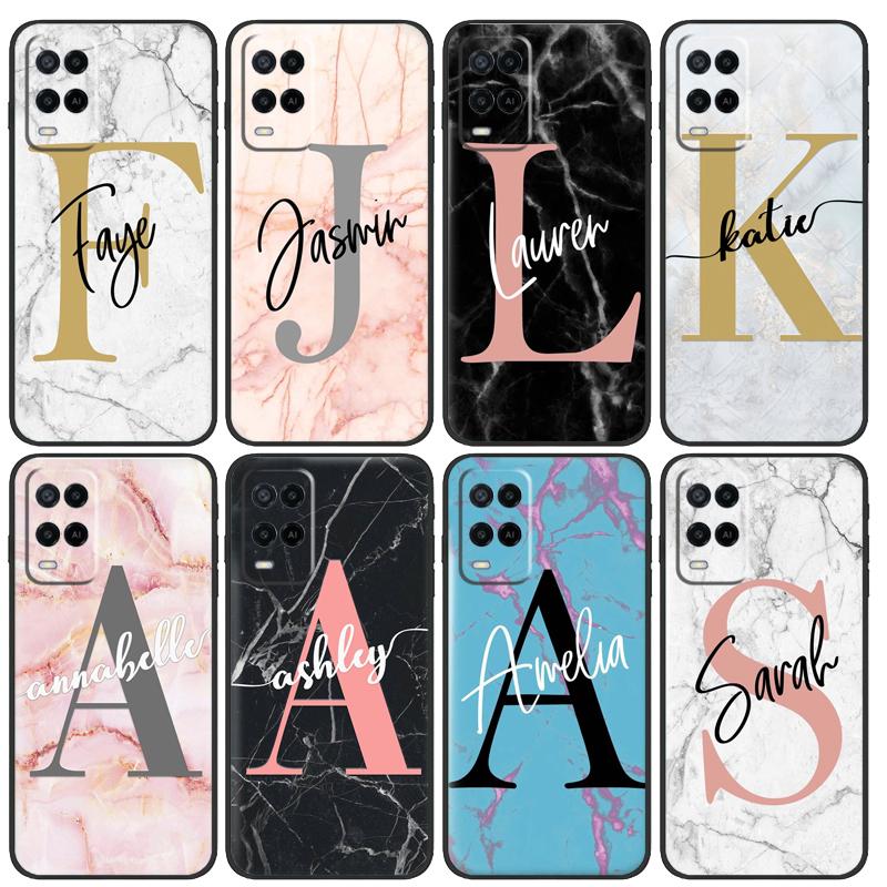 Personalisierte Custom Name Marble Case For OPPO A96 A76 A16 A98 A78 A58 A18 A15 A17 A77 A5 A9 A74 A94 A52 A72 A53S A54S A57S