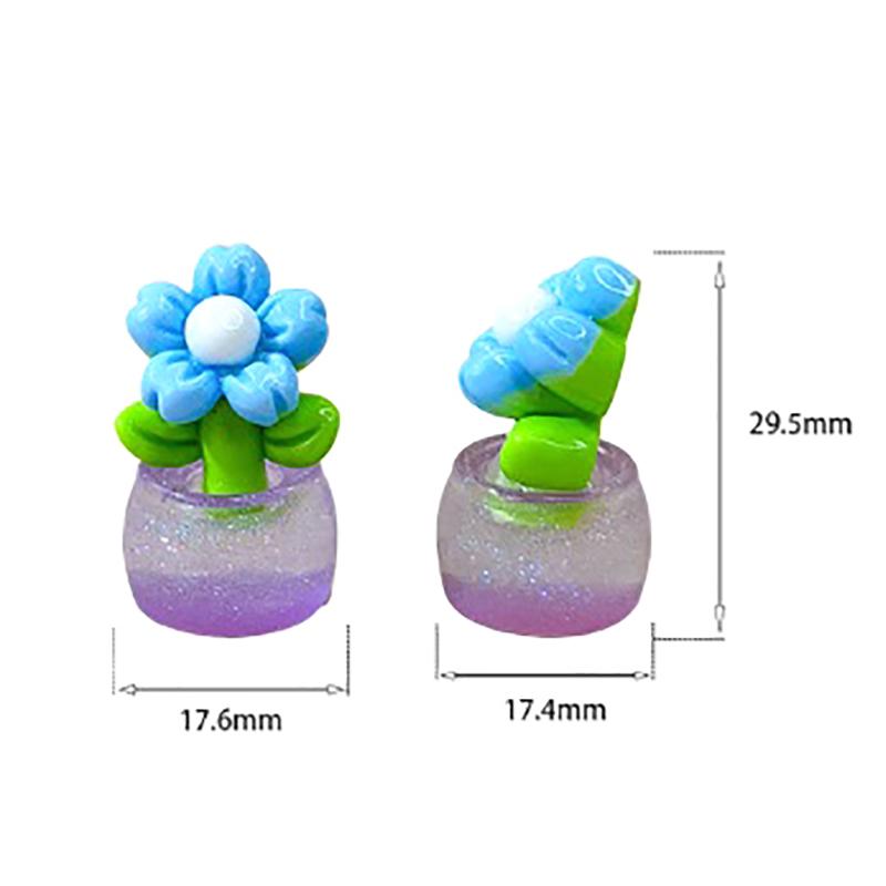 1Pc Uminous Flower Potted Plants Ornament Micro Garden Landscape Decoration Diy Resin Glow Toy Home Living Room Bedroom Decor