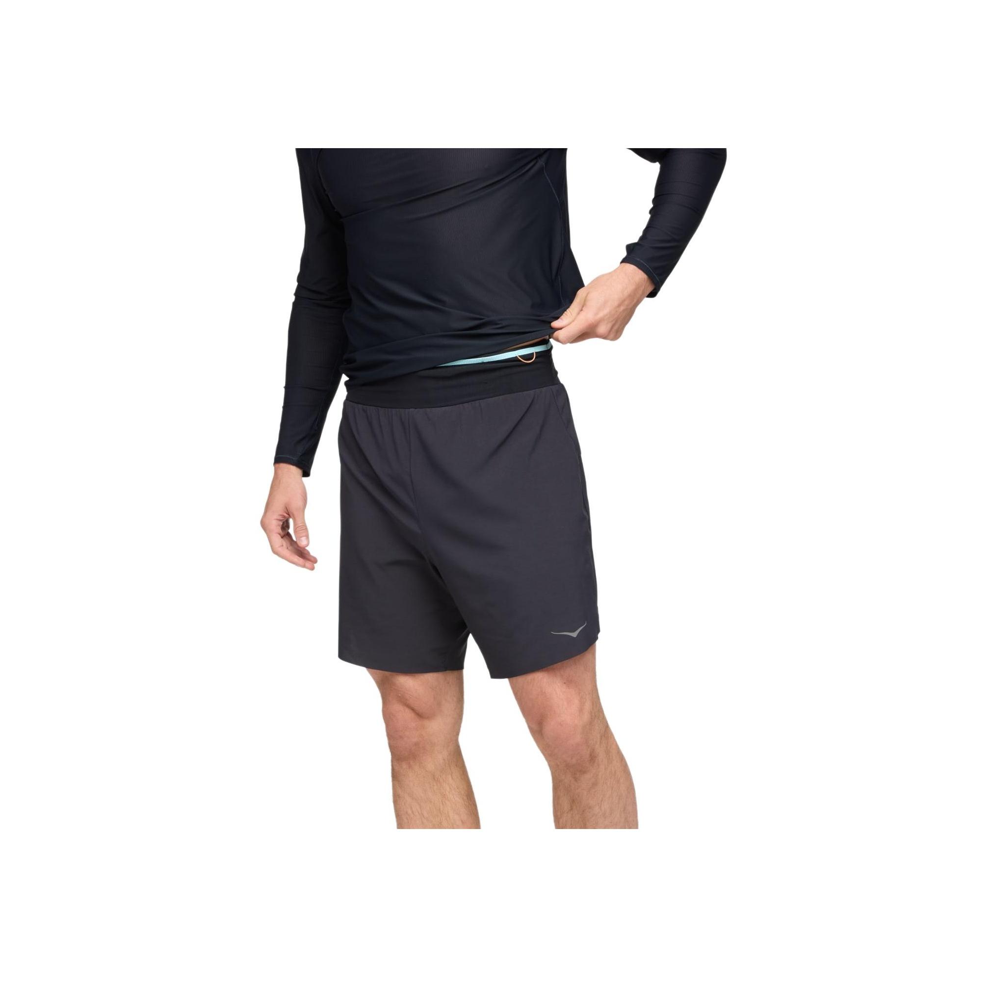 HOKA One One Skyglide Эластичные Спортивные Однотонные Пятиточечные Повседневные Шорты Мужские шорты Черный 1141740-BLK XL