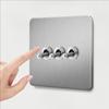 1-4 Gang 2Way Retro EU France Socket Stainless Steel Brushed Double Power Outlet Toggle Metal Lever Wall Light Switch Panel