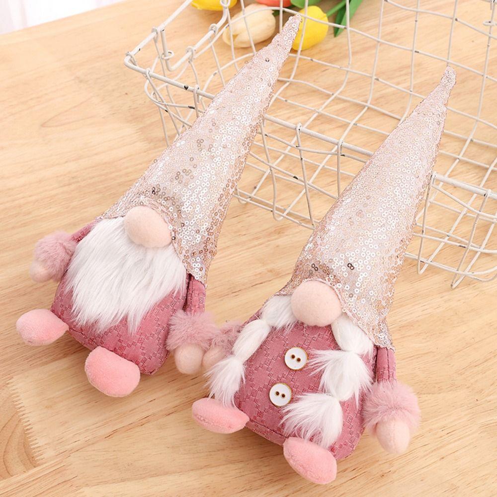 

Декоративная рождественская кукла-гном Рудольф, расшитая блестками, ручная работа, украшения для рождественского декора Boy