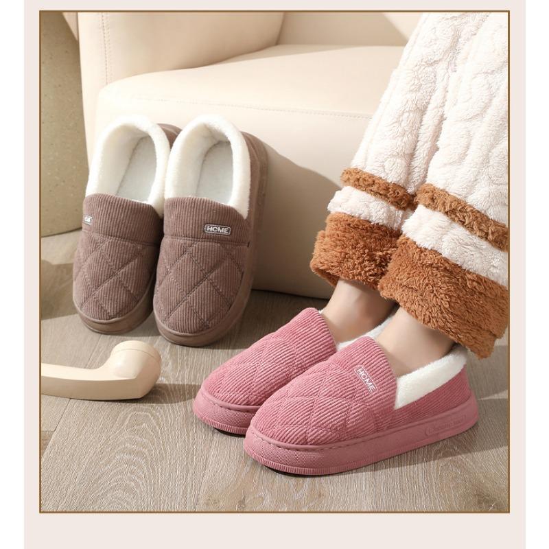 

Хлопковые тапочки на толстой подошве и теплые меховые хлопковые туфли 36-37 красный